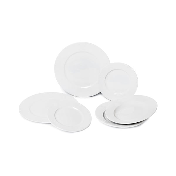 6 dalių baltų porcelianinių lėkščių rinkinys Bonami Essentials Imperio