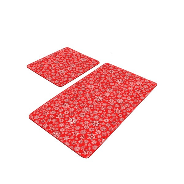Vonios kilimėliai raudonos spalvos 2 vnt. 60x100 cm – Mila Home