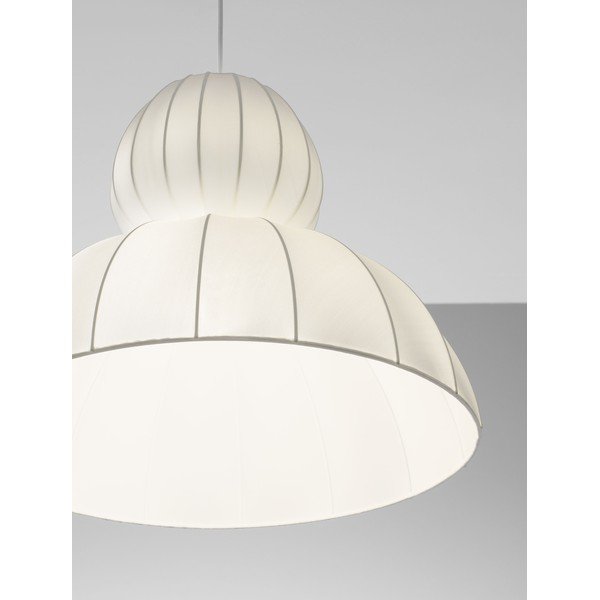 Matinės baltos spalvos iš tekstilės kabantis šviestuvas ø 50 cm Delina – Nova Luce-image-2