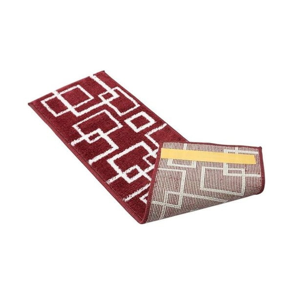 Laiptų kilimėlių rinkiniai raudonos spalvos 13 vnt. 22x73 cm Geometric – Mila Home