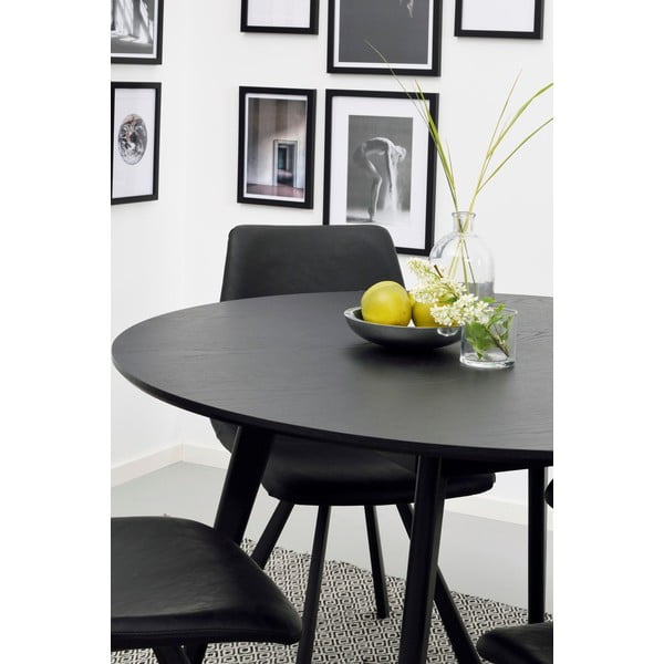 Juodas valgomojo stalas Rowico YuRAi, skersmuo 115 cm-image-1