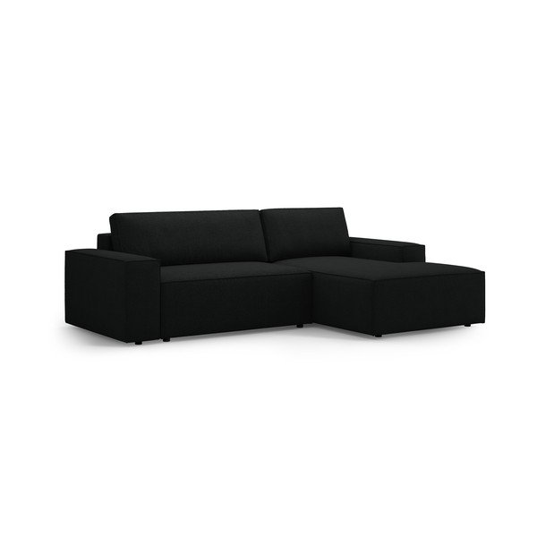 Iš boucle sulankstoma kampinė sofa juodos spalvos (su dešiniuoju kampu) Jodie – Micadoni Home-image-3