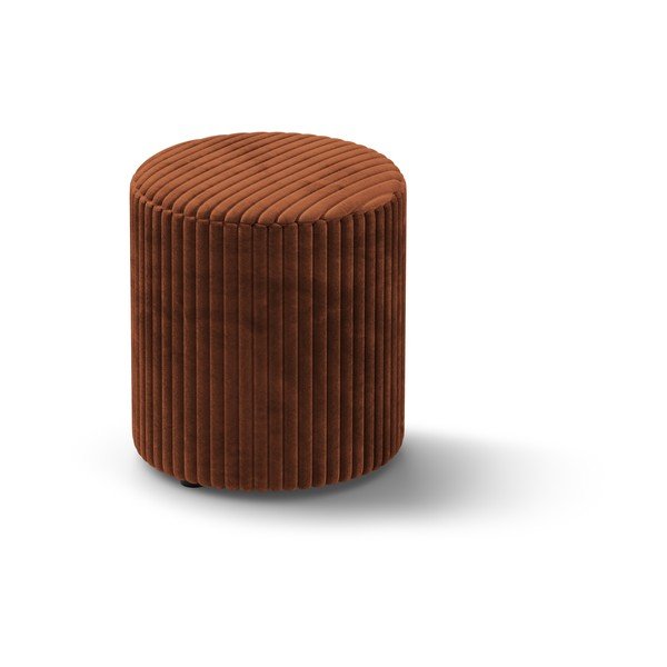 Raudonos plytų spalvos iš kordinio velveto pufas Dia – Micadoni 