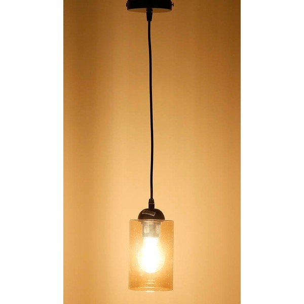 Juodas pakabinamas šviestuvas su stikliniu gaubtu ø 10 cm Bistro - Candellux Lighting-image-4
