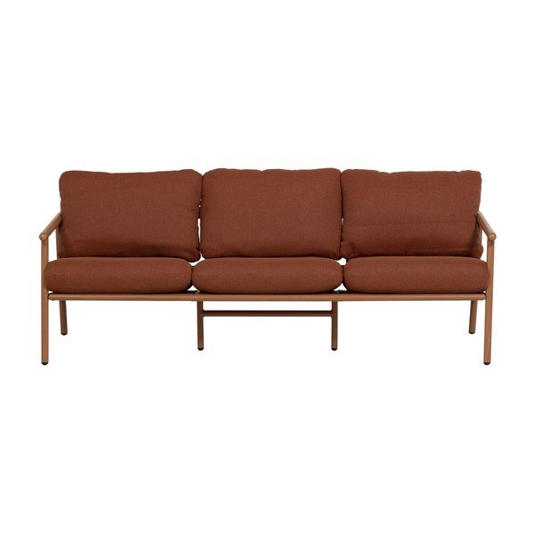 Terakotos spalvos iš audinio sodo sofa Cavero – WOOOD
