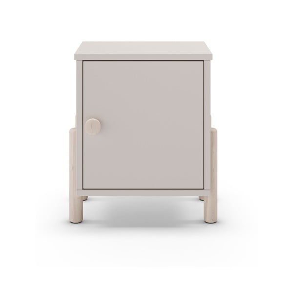 Iš pušies masyvo vaikiškas naktinis staliukas kreminės spalvos Enola – Marckeric