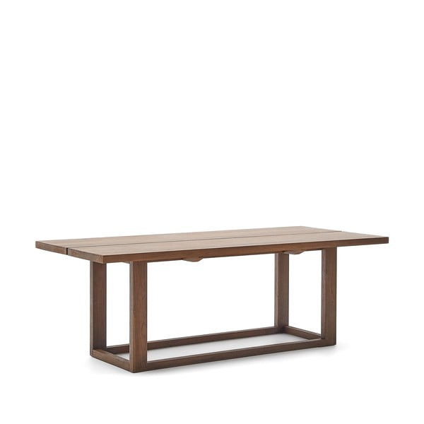 Iš tikmedžio masyvo valgomojo stalas natūralios spalvos 100x220 cm Sashi – Kave Home