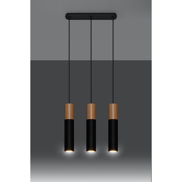 Juodas pakabinamas šviestuvas Sollux Paul, ilgis 40 cm-image-1