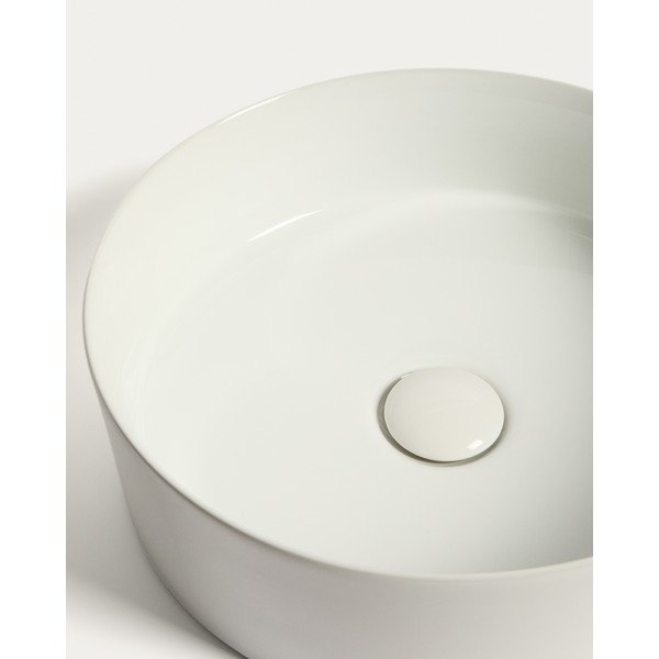 Baltos spalvos iš keramikos apvalios formos praustuvas ø 36 cm Ovara – Kave Home-image-4
