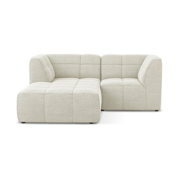 Smėlio spalvos kampinė sofa iš boucle (su kairiuoju kampu/su gultu) Aloha – Makamii