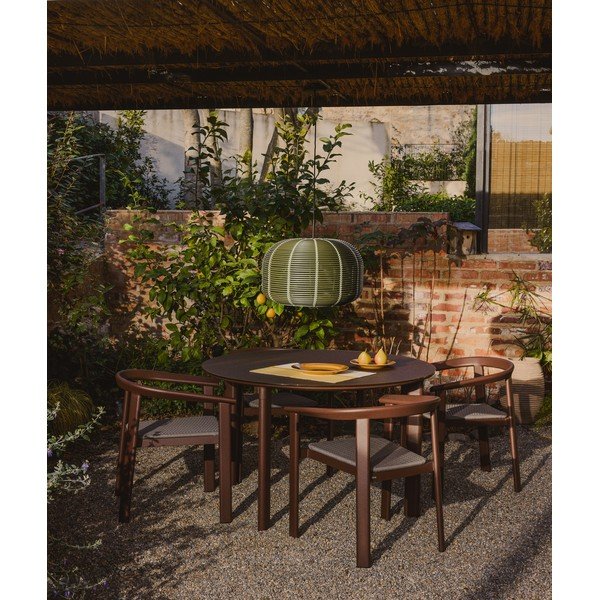 Apvalios formos sodo valgomojo stalas su stikliniu stalviršiu ø 120 cm Erice – Kave Home-image-3