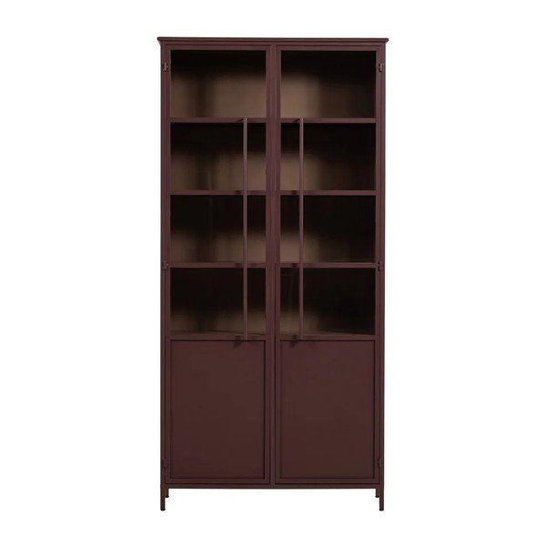 Bordo spalvos iš metalo vitrina 99x203x45 cm Exhibit – WOOOD