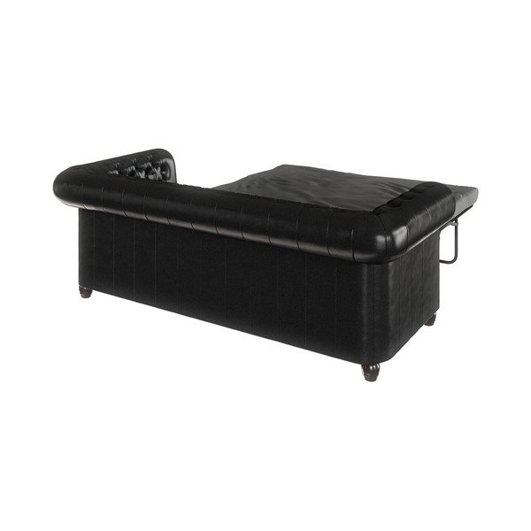 Juoda sofa-lova iš odos imitacijos 203 cm York - Ropez-image-4