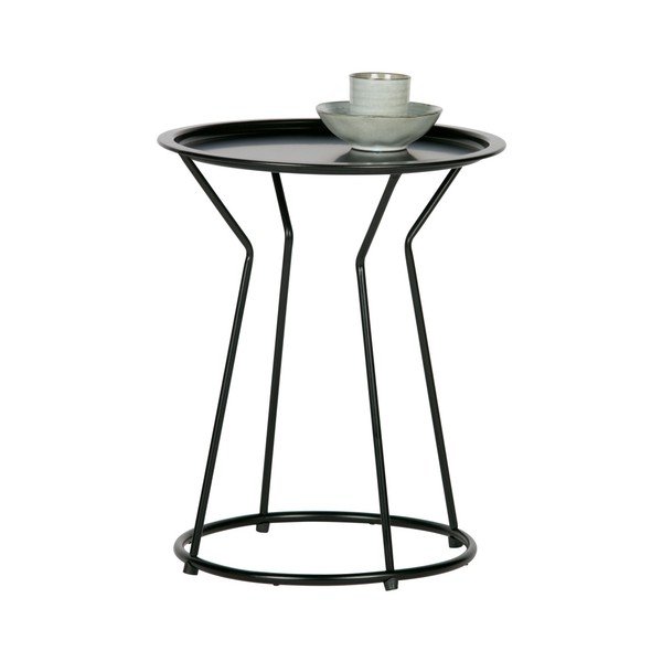 Juodos spalvos metalinis žurnalinis staliukas WOOOD Yana, ⌀ 41 cm-image-2