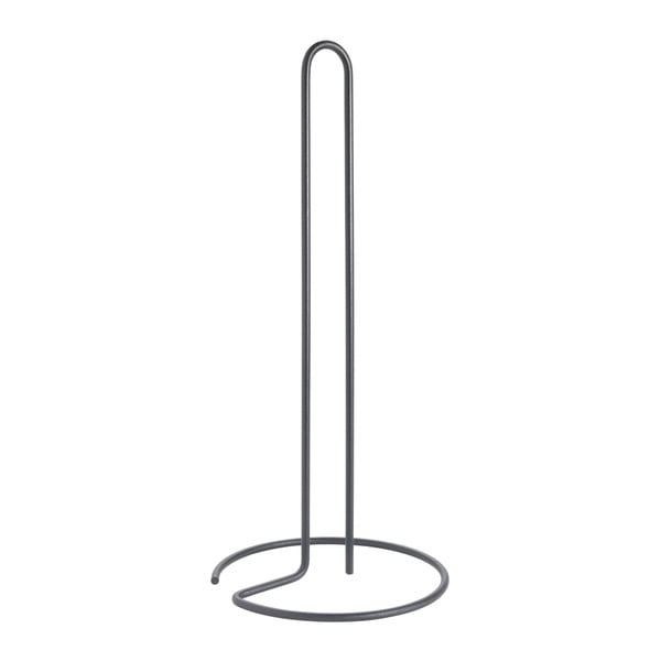 Matinės juodos spalvos iš plieno popierinio rankšluosčio stovas ø 14 cm Lava – Metaltex