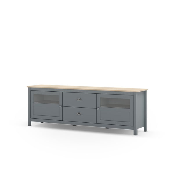 Pilkai žalios spalvos iš pušies masyvo TV spintelė 180x59x40 cm Misti – Marckeric-image-2
