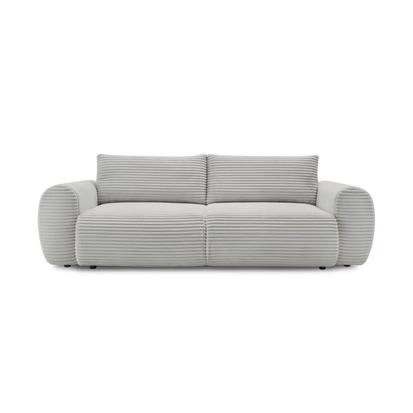 Iš kordinio velveto sulankstoma sofa šviesiai pilkos spalvos 257 cm Lucien – Bobochic Paris