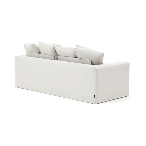 Iš lino sofa baltos spalvos 240 cm Nora – Kave Home-image-3