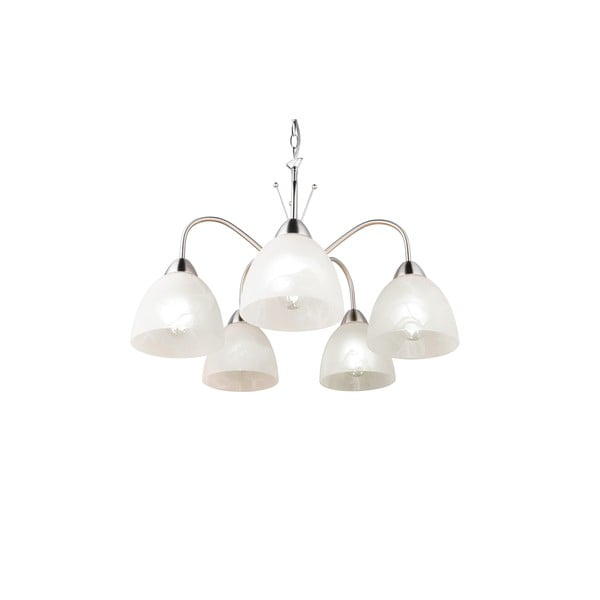 Kabantis šviestuvas baltos spalvos/sidabrinės spalvos ø 55 cm su stiklo gaubtu Dobby – Reality-image-4