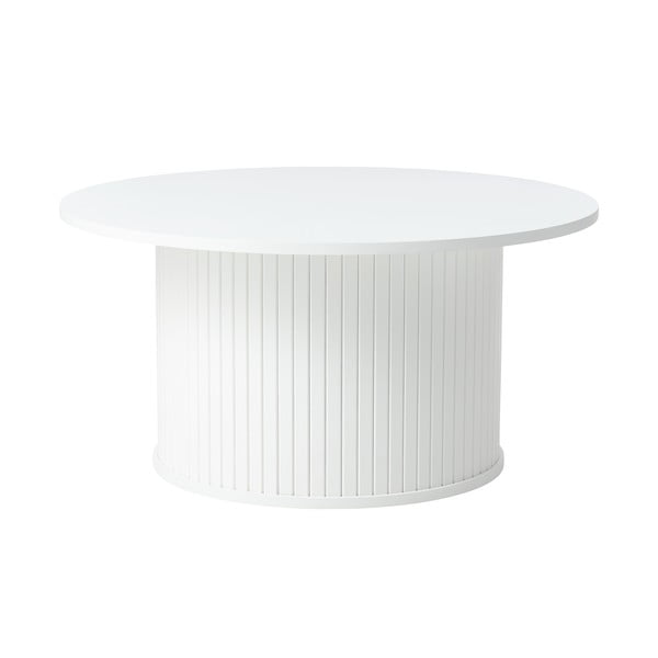 Baltos spalvos apvalios formos kavos staliukas Nola – Unique Furniture