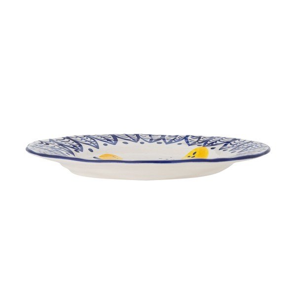 Baltos spalvos/mėlynos spalvos skirta serviravimui iš akmens masės lėkštė ø 27 cm Maxima – Bloomingville