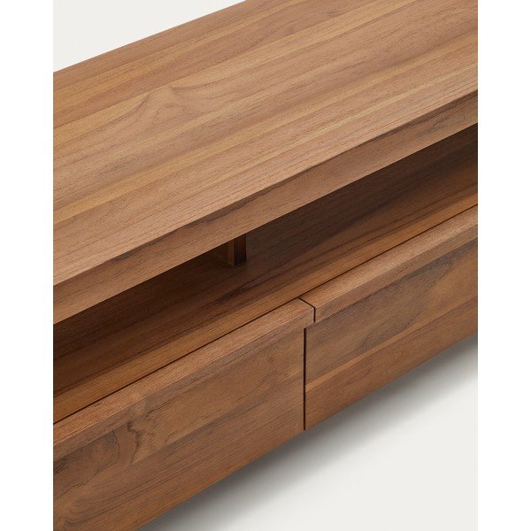 Iš tikmedžio masyvo TV spintelė natūralios spalvos 200x50 cm Sashi – Kave Home-image-4