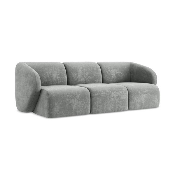 Pilkos spalvos sofa iš šenilinio audinio 244 cm Lani – Makamii-image-1