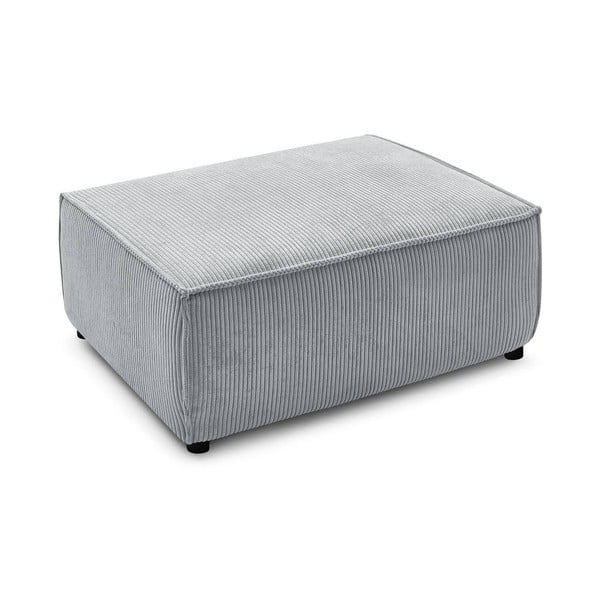 Pufas šviesiai pilkos spalvos iš kordinio velveto Nihad – Bobochic Paris-image-3