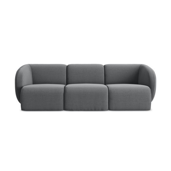 Pilkos spalvos sofa iš velveto 244 cm Lani – Makamii