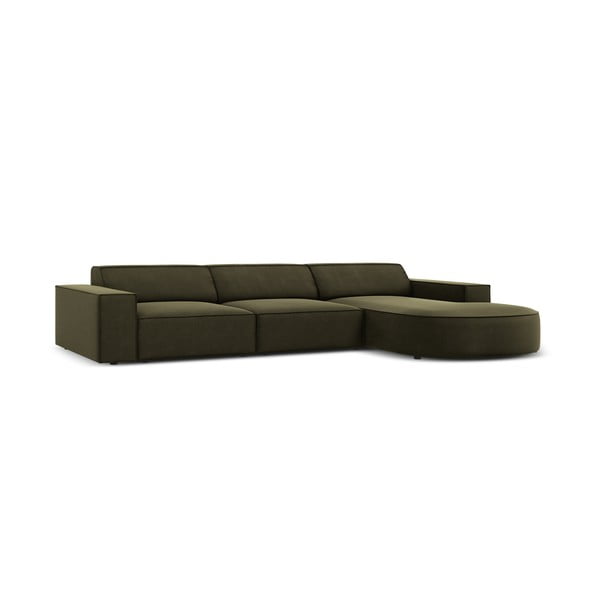 Žalia aksominė kampinė sofa (dešinysis kampas) Jodie - Micadoni Home-image-3