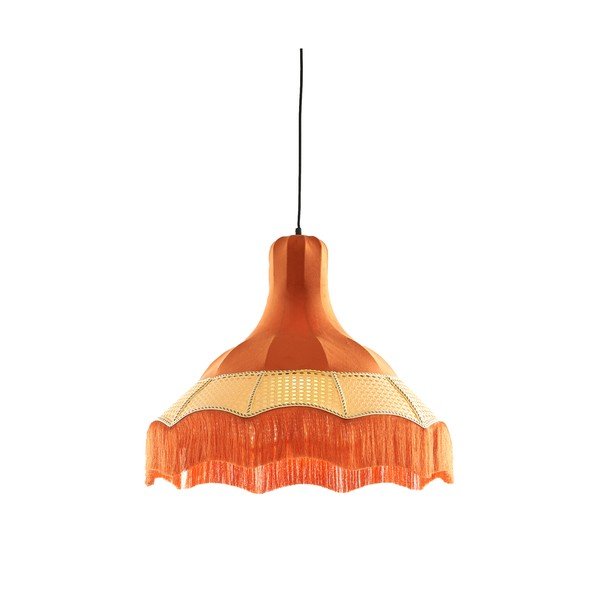 Kabantis šviestuvas oranžinės spalvos ø 50 cm su tekstiliniu gaubtu Mizia – Light & Living