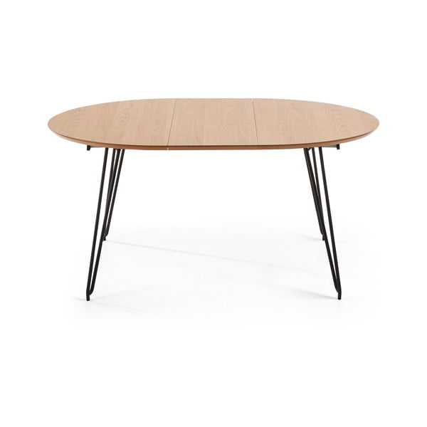 Išskleidžiamas valgomojo stalas su ąžuolo dekoru Kave Home Novaks, ø 120 cm-image-3