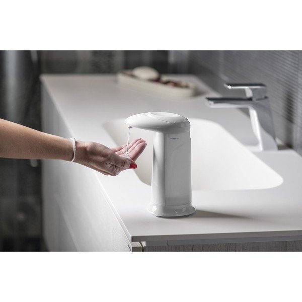 Automatinis iš plastiko muilo dozatorius baltos spalvos 350 ml Aqualine  – Sapho-image-1