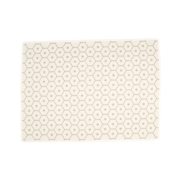 Kreminės spalvos iš vilnos mišinio antklodė ir pledas 140x180 cm Honey Sand – Pappelina-image-1