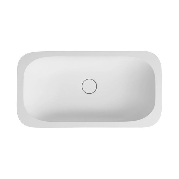 Iš dirbtinio akmens praustuvas baltos spalvos 59x35,5 cm Impala – Sapho