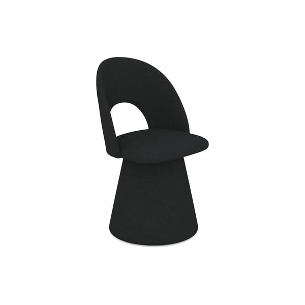 Juodos spalvos iš audinio valgomojo kėdė Kalo – Makamii