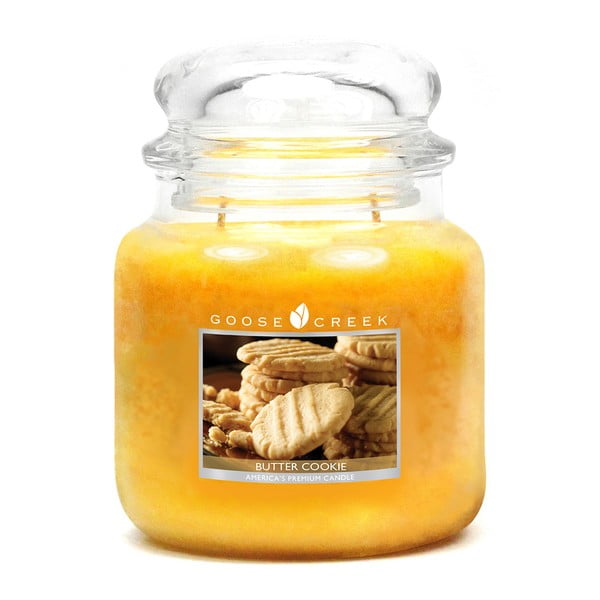 Kvapnioji žvakė stikliniame indelyje "Goose Creek Butter Cookies", 75 valandų degimo trukmė