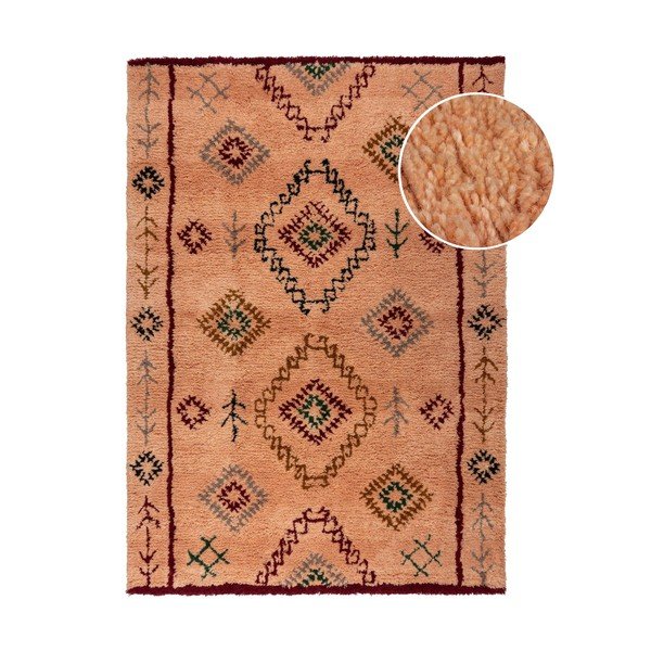 Rankų darbo iš vilnos kilimas rausvos spalvos 160x230 cm Moroccan Sahara – Flair Rugs