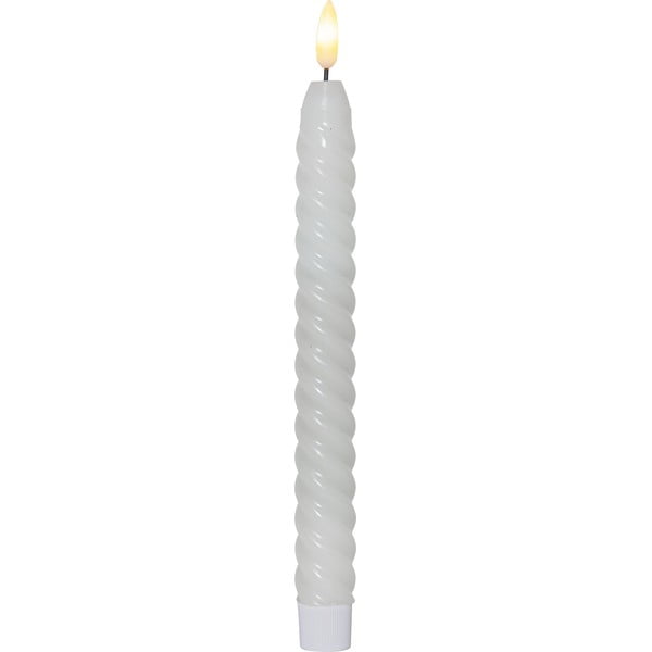 2 balto vaško LED žvakių rinkinys Star Trading Flamme Swirl Antique, aukštis 25 cm-image-4
