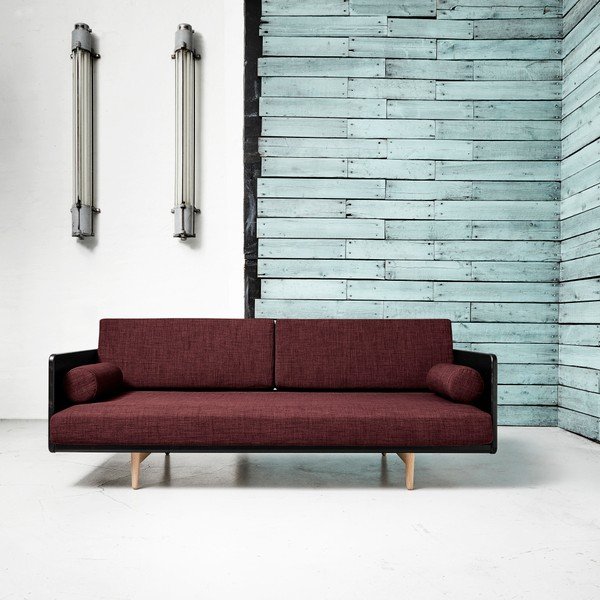 Kintama sofa "Karup Deva Black/Raw Oak/Passion Red