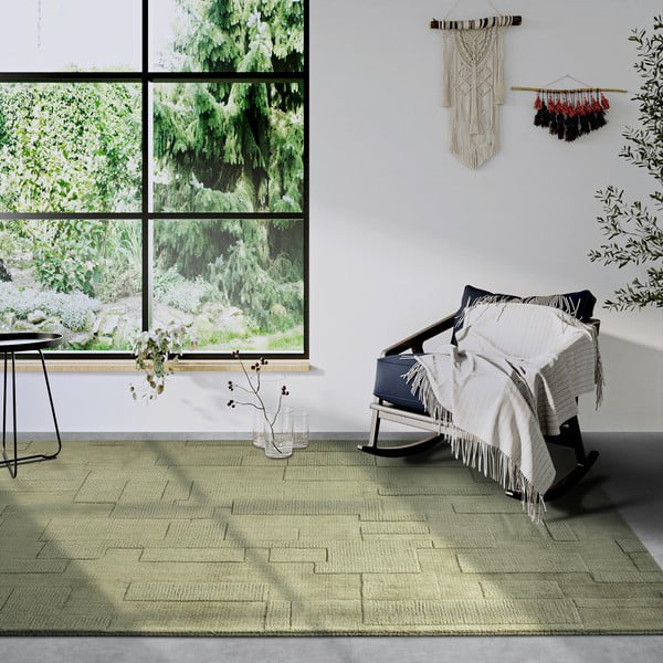 Rankų darbo iš vilnos kilimas žalios spalvos 80x150 cm Wilhelmine – Villeroy&Boch-image-1