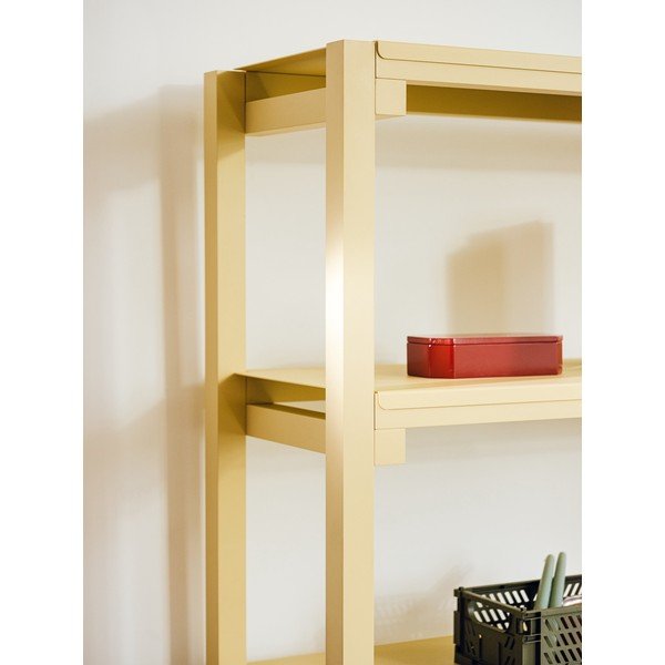 Šviesiai geltonos spalvos iš buko masyvo pastatoma lentyna 94x180x37 cm Noru – noo.ma-image-4
