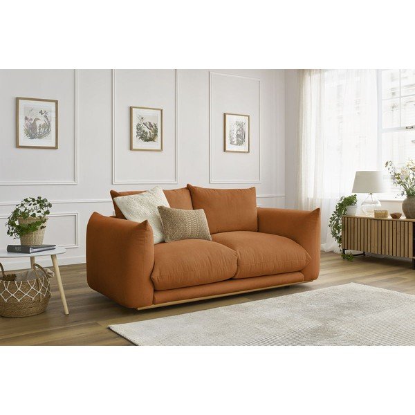 Sofa oranžinės spalvos 193 cm Ernest – Bobochic Paris-image-1