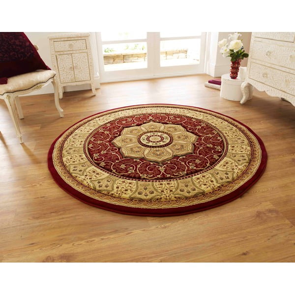 Apvalios formos kilimas raudonos spalvos ø 150 cm Heritage – Think Rugs-image-1
