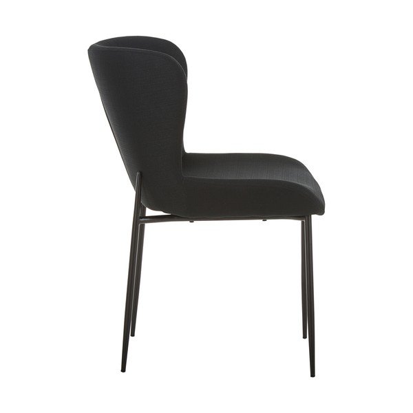 Juoda minkšta kėdė su aksominiu paviršiumi Westwing Collection Tess-image-3