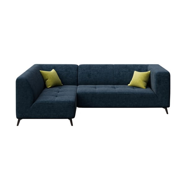 Tamsiai mėlyna kampinė sofa MESONICA Toro, kairysis kampas