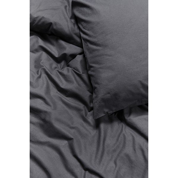 Antracito pilkos spalvos medvilninė vienvietė patalynė Bonami Selection, 140 x 200 cm-image-1