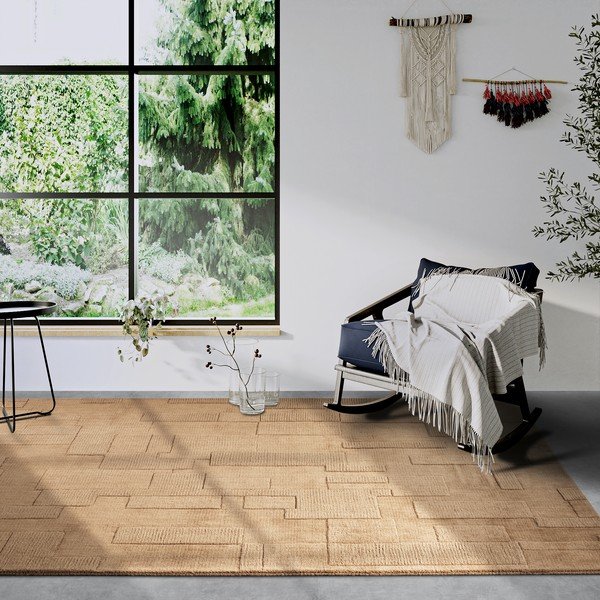 Rankų darbo iš vilnos kilimas smėlio spalvos 80x150 cm Wilhelmine – Villeroy&Boch-image-1