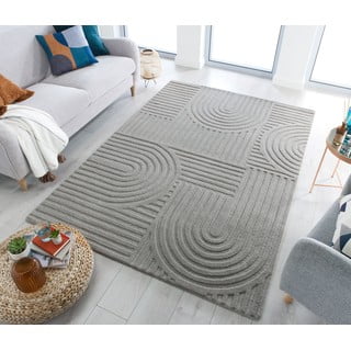 Pilkos spalvos vilnonis kilimas Flair Rugs Zen Garden, 120 x 170 cm