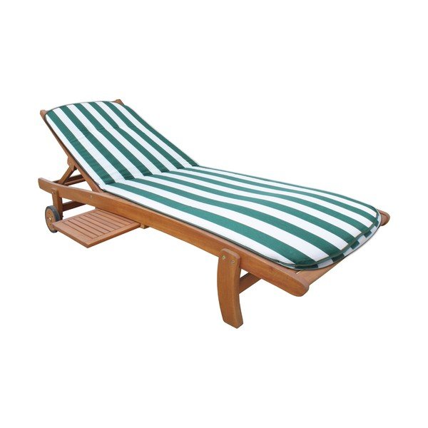 Sodo kėdės paminkštinimas baltos spalvos/žalios spalvos šezlongui 60x192 cm Cardiff – Sun Garden